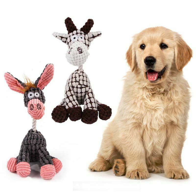 Fun Squeaky Plush Dog Toy for Play & Clean Teeth!
