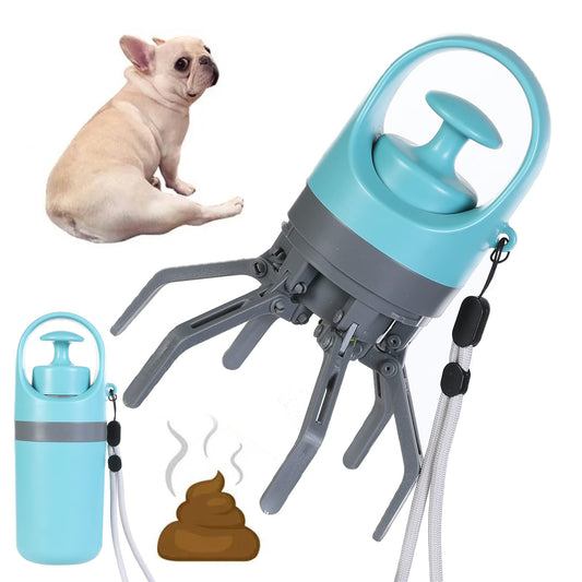 Effortless Dog Pooper Scooper with Bag Dispenser & Claw Shovel