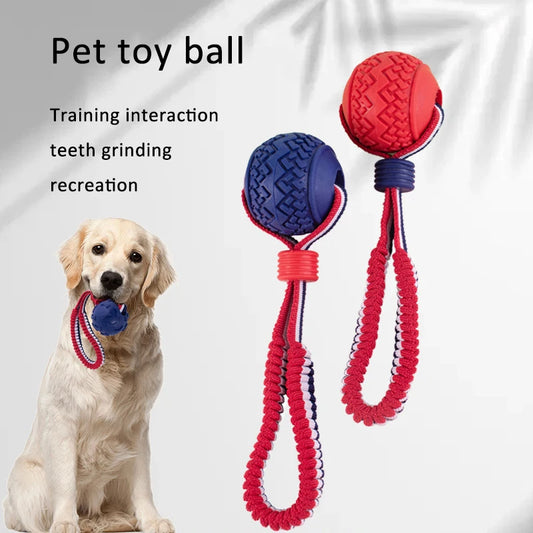 Interactive Dog Toy Ball with Rope – Perfect for Chewing & Training!