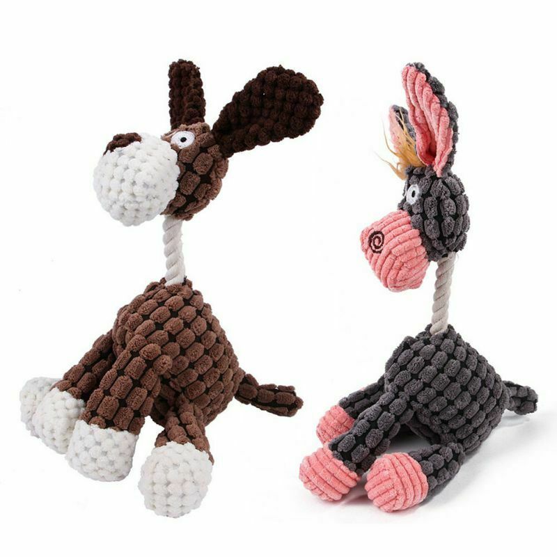 Fun Squeaky Plush Dog Toy for Play & Clean Teeth!