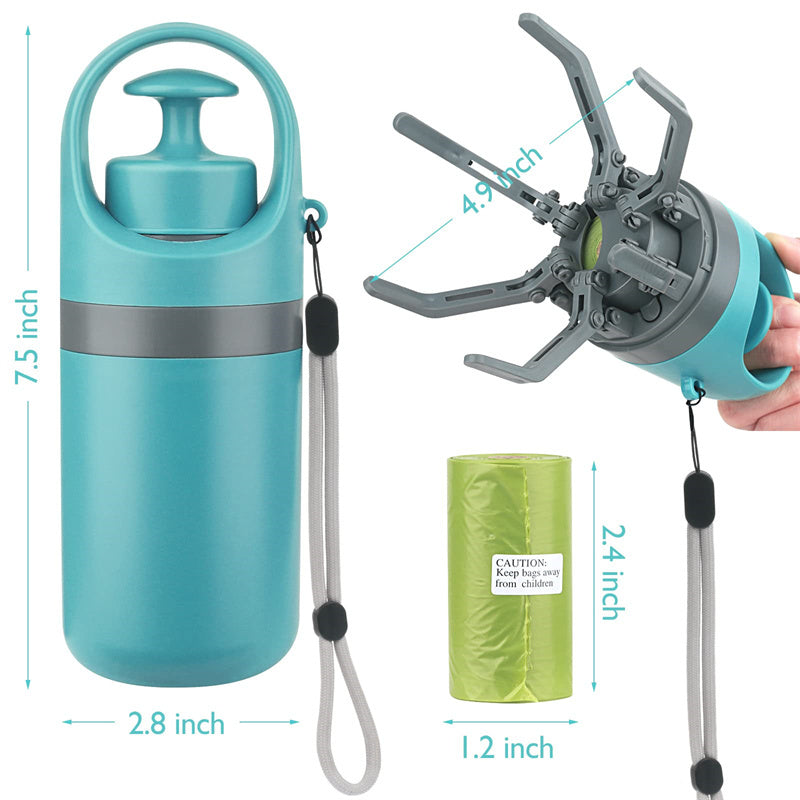 Effortless Dog Pooper Scooper with Bag Dispenser & Claw Shovel