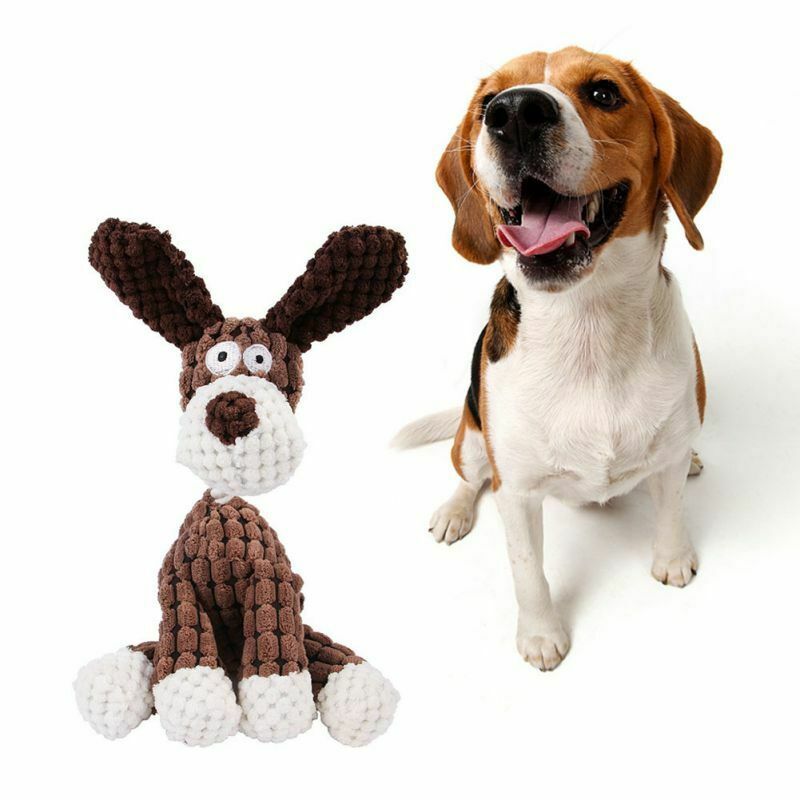 Fun Squeaky Plush Dog Toy for Play & Clean Teeth!