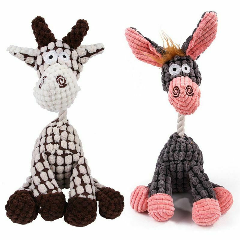 Fun Squeaky Plush Dog Toy for Play & Clean Teeth!
